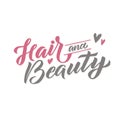 Hair and Beauty Vector Logo Design Template. Make-up Artist and Hairdresser Emblem. White Background Illustration. Abstract design