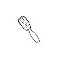 Hair brush icon. Comb sign. Hand drawn vector illustration Royalty Free Stock Photo