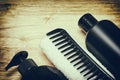 Hair care and styling background in retro style processing Royalty Free Stock Photo