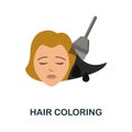 Hair Coloring flat icon. Colored element sign from beauty salon collection. Flat Hair Coloring icon sign for web design Royalty Free Stock Photo