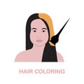 Hair Coloring flat icon. Colored element sign from beauty salon collection. Flat Hair Coloring icon sign for web design Royalty Free Stock Photo