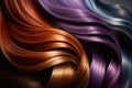 Hair colors dyed palette. Set background. Close-up. AI Generation Royalty Free Stock Photo