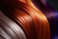 Hair colors dyed palette. Set background. Close-up. AI Generation Royalty Free Stock Photo