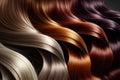 Hair colors dyed palette. Set background. Close-up. AI Generation Royalty Free Stock Photo