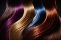Hair colors dyed palette. Set background. Close-up. AI Generation Royalty Free Stock Photo