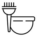 Hair colouring tools icon outline vector. Bowl brush