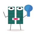 Cool and talented hair comb mascot bring a mirror