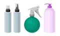 Hair Cosmetics for Barbershop or Hairdressing Saloon with Lotion Bottle and Shampoo Vector Set