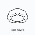 Hair cover line icon. Vector outline illustration of hair net, head protection flat sign. Worker protective equipment