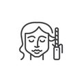 Hair curling line icon