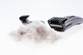 Hair cutting machine with accessory isolated on white Royalty Free Stock Photo