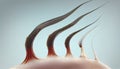 Hair damage repair shampoo serum cosmetic background hairhair follicle 3d rendering skin growth root grow transplant loss dry care