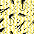 Hair Dresser seamless pattern. Background Vector