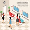 Hair Dressing Salon Isometric Illustration