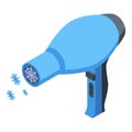 Hair dryer icon isometric vector. Blow hairdryer