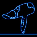 Hair dryer icon neon glow illustration concept Royalty Free Stock Photo