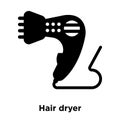 Hair dryer icon vector isolated on white background, logo concept of Hair dryer sign on transparent background, black filled Royalty Free Stock Photo