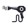 Hair dryer icon vector sign and symbol isolated on white background, Hair dryer logo concept Royalty Free Stock Photo