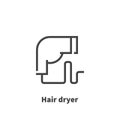Hair dryer icon, vector symbol. Royalty Free Stock Photo