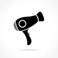 Hair dryer icon on white background Royalty Free Stock Photo