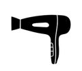 Hair dryer pictogram. Hairdressing equipment sketch. Professional tool icon. Vector illustration. Barber symbol