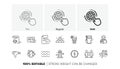 Hair dryer, Woman read and Lighthouse line icons. For web app, printing. Line icons. Vector