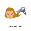 Hair Drying flat icon. Colored element sign from beauty salon collection. Flat Hair Drying icon sign for web design Royalty Free Stock Photo