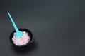 hair dye with a brush in a bowl on a gray background Royalty Free Stock Photo