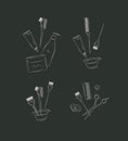 Hair dye tools compositions black Royalty Free Stock Photo