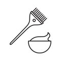 Hair dyeing kit linear icon