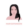 Hair Extension flat icon. Colored element sign from beauty salon collection. Flat Hair Extension icon sign for web Royalty Free Stock Photo