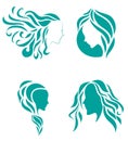 Hair fashion icon symbol of female beauty