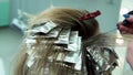 Hair wellness hair care foil hairstyle ashion head equipment salon, for erson cutting in blond from beauty up, ffect