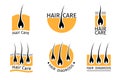 Hair follicle diagnostics logos set
