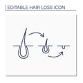 Hair follicle line icon