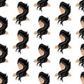 Hair health and care illustration seamless pattern