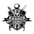 Barber Shop Hair Salon Hair Stylist Vintage logo Luxury Pomade Retro Royal Vector