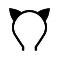 Hair hoop with cat ears. Headband vector icon. Isolated illustration on white background. Royalty Free Stock Photo