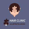 Hair loss concept with puzzle Royalty Free Stock Photo