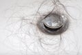 Hair loss problem in sink Royalty Free Stock Photo