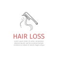 Hair Loss. Vector sign