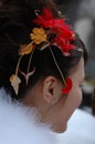 Hair makeup of a Japanese girl