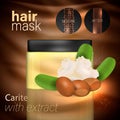 Hair mask with karite extract.