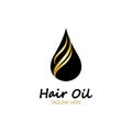 hair oil essential logo with drop oil and hair logo symbol-vector