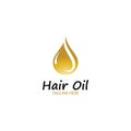 hair oil essential logo with drop oil and hair logo symbol-vector.