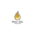 hair oil essential logo with drop oil and hair logo symbol-vector.