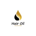 hair oil essential logo with drop oil and hair logo symbol-vector.