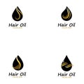 hair oil essential logo with drop oil and hair logo symbol-vector.