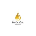 hair oil essential logo with drop oil and hair logo symbol-vector.