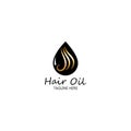 hair oil essential logo with drop oil and hair logo symbol-vector.